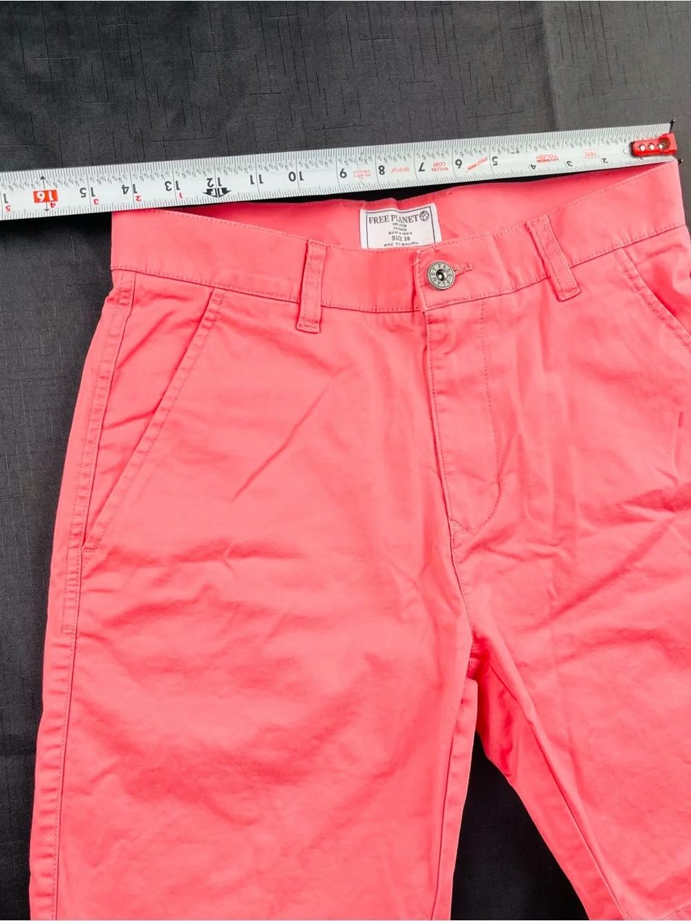 Free Planet Coral-Red Men's Flat Front Shorts
